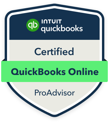A certification badge for QuickBooks Online ProAdvisors.